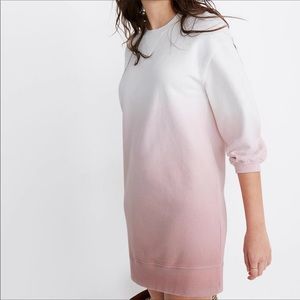 Madewell sweatshirt dress dip dyed pink